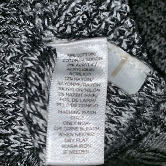 LOFT Black & White Space Dye Knit Sweater-Medium - Picture 6 of 6